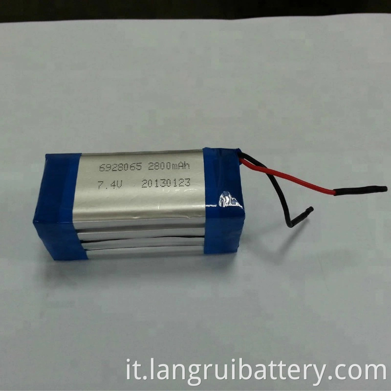 Batteria Li-polymer ricaricabile OEM 7.4V 1800MAH